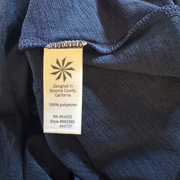 Athleta Breezy Racerback Sheer Tank Top Navy - Picture 3 of 5